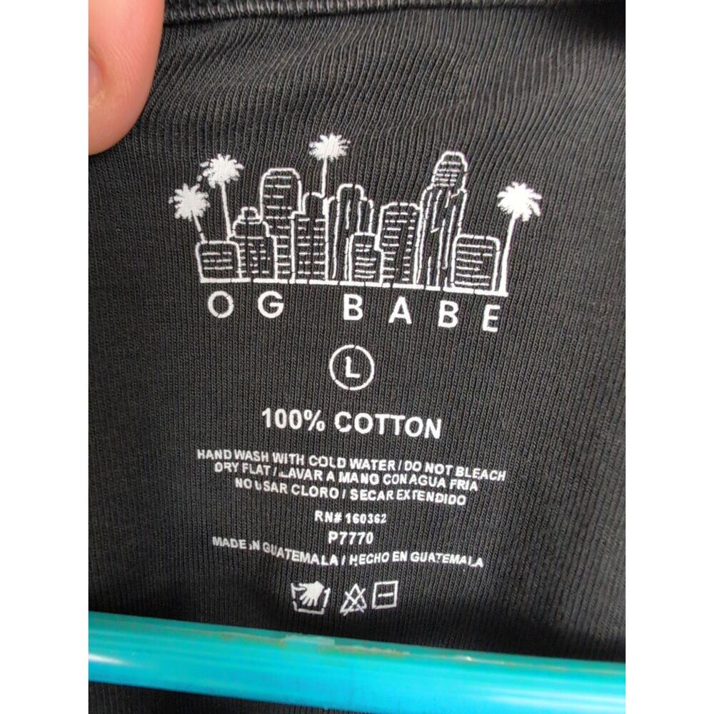 OG Babe black Sweetheart of the Rodeo  cropped tshirt Size Lrg Western Cowgirl - Picture 3 of 5
